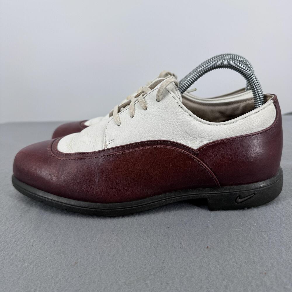 Nike Golf‎ Verdana Last Saddle Shoes Womens 8 Wide Burgundy Leather 192092-211